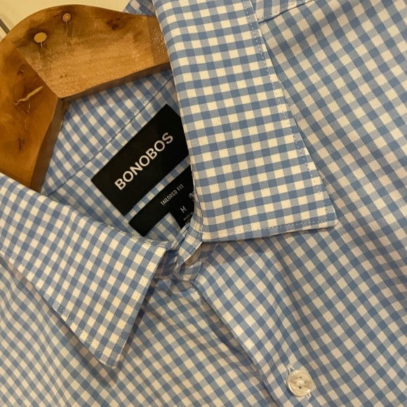 Bonobos Other - Bonobos Light Blue Checkered Men's Shirt Tailored Fit